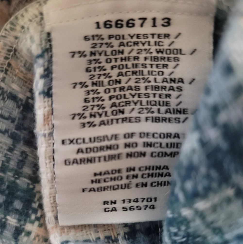 Boston Traders SZ-M Plaid Flannel Shirt+Jacket=Shacket Teal Cream MINT CONDITION